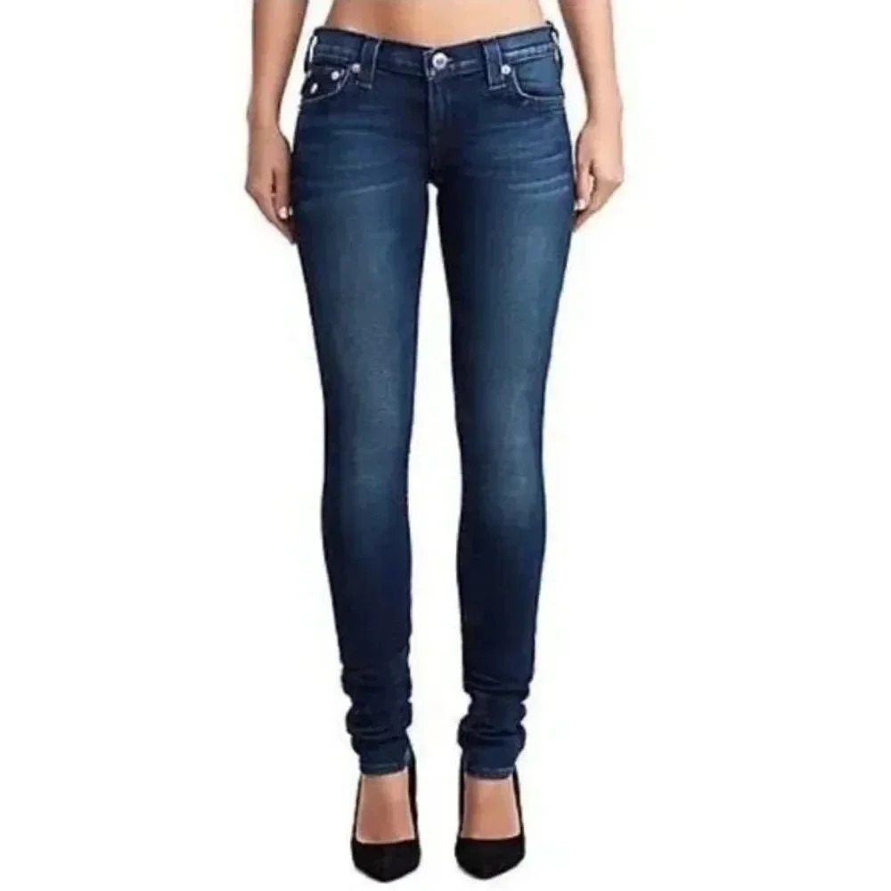 True Religion Julie Low-Rise Vintage y2k Skinny Jeans - Picture 1 of 5